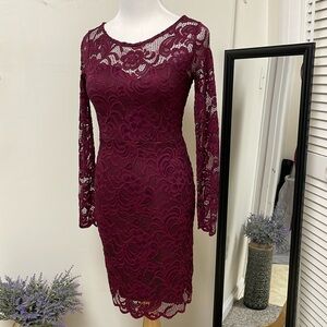 Unbranded Wine Lace Dress